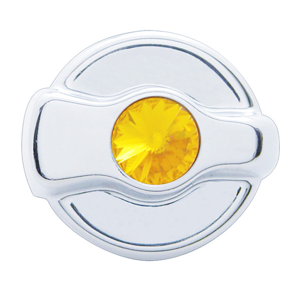 41322-UP CHROME PLASTIC A/C CONTROL KNOB FOR 2005 & OLDER PETERBILT - AMBER CRYSTAL