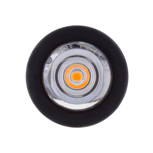 1 LED 3/4" Mini Clearance Light Amber LED With Clear Lens With Rubber Grommet (Bulk)