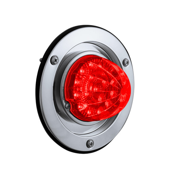 17 LED Dual Function Watermelon Reflector Light Sleeper Bunk Kit With 304 SS Bezel-Red LED/Red Lens