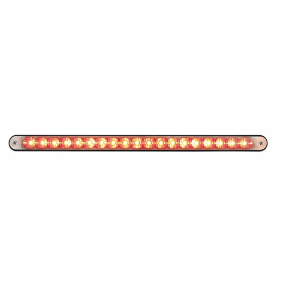 19 LED 12" Reflector Light Bar With Black Housing - Red LED/Clear Lens
