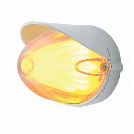 9 LED Dual Function GloLight Watermelon Grakon 1000 Flush Mount Kit With Visor - Amber LED/Clear Lens