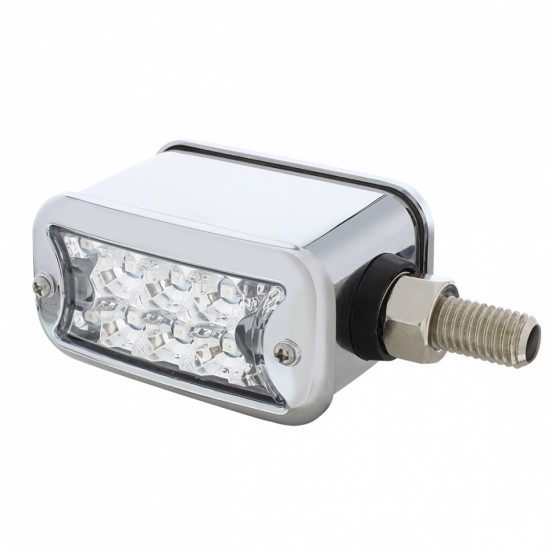 20 LED Dual Function Reflector Double Face Light W/Bezel - Horizontal Mount -Amber & Red LED/Clear Lens