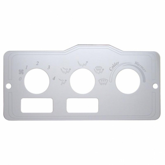 47999-UP PETERBILT STAINLESS A/C CONTROL PLATE - 2 SQUARE OPENINGS