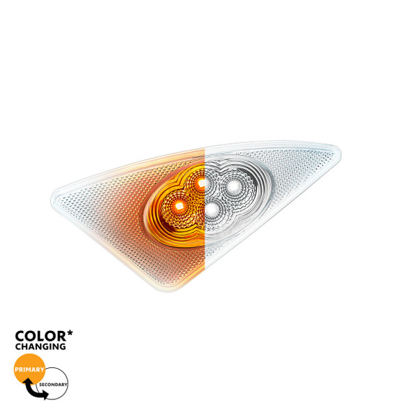 Double Fury 4 LED Fender Signal Light For 2008-2017 Kenworth T660-Amber & White LED, Driver