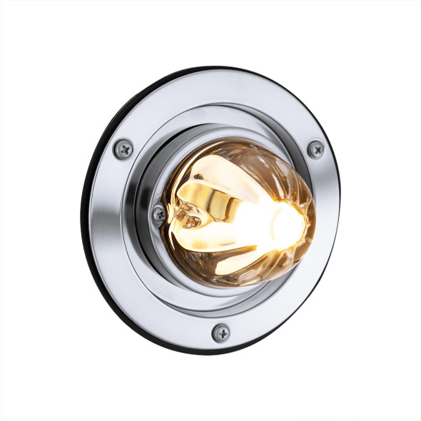 Dual Function Glass Watermelon Sleeper Bunk Kit With 304 Stainless Steel Bezel & LED Bulb-Clear Lens/Amber LED