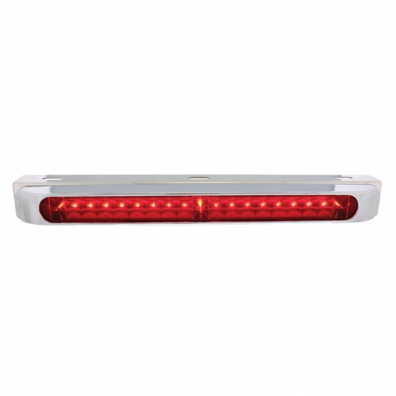 Stainless Light Bracket With 19 LED 17" Light Bar & Bezel - Red LED/Red Lens
