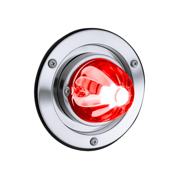 Dual Function Glass Watermelon Sleeper Bunk Kit With 304 Stainless Steel Bezel & LED Bulb-Clear Lens/Red LED