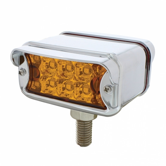 20 LED Dual Function Reflector Double Face Light With Visor - T-Mount - Amber & Red LED & Lens