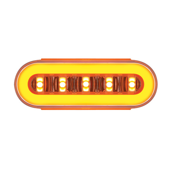 22 LED 6" Oval Clear Lens With Halo Insert GloLight Light - Amber LEDs/Amber Insert (Bulk)