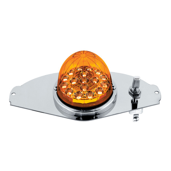 304 SS Above Door Dome Light Kit W/ 17 LED Double Fury Watermelon For 2008-2017 FL Cascadia-Amber & Green LED