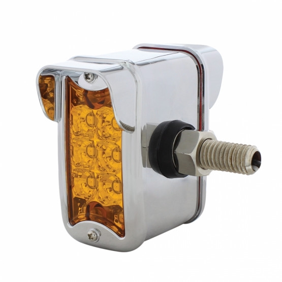 10 LED Dual Function Reflector Double Face Light W/Visor - Vertical Side Mount - Amber & Red LED/Amber & Red Lens