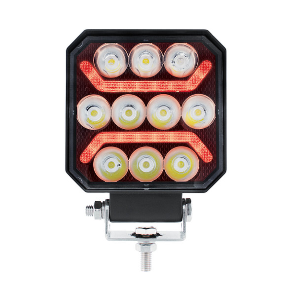 10 LED High Power LED Work Light With "U" Light Guide-Red
