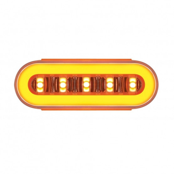 22 LED 6" Oval Clear Lens With Halo Insert GloLight Light Kit - Amber LEDs/Amber Insert (Each)