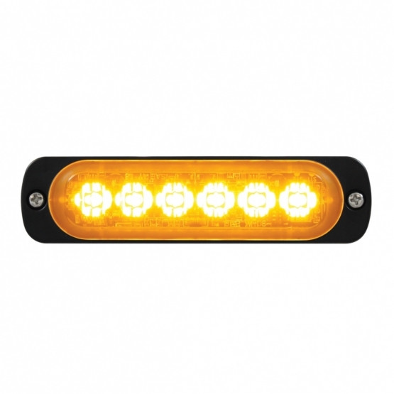 6 High Power LED Super Thin Directional Warning Light - Amber LED (Bulk)