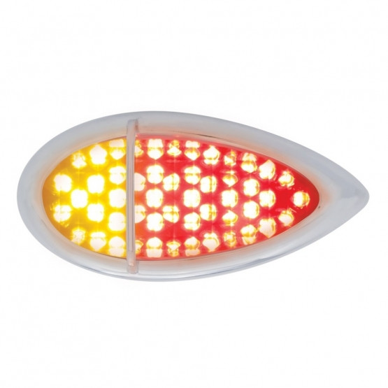 51 LED Duo "Baby Zephyr" Auxiliary/Utility Light With Bezel- Red+Amber LED/Clear Lens