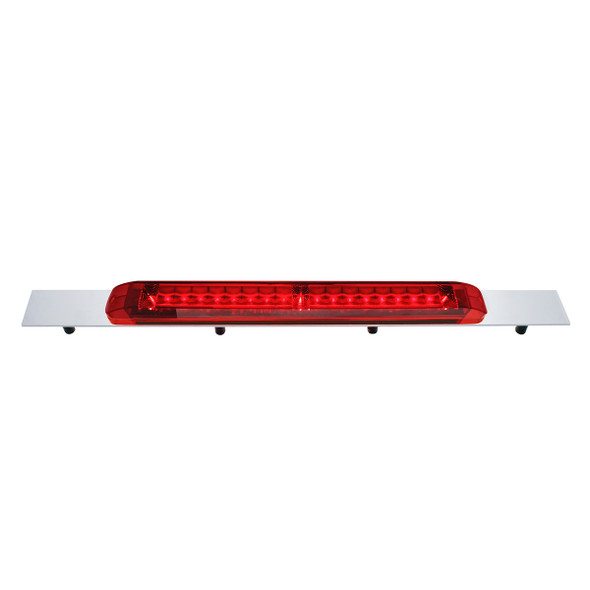 Chrome Top Mud Flap Plate With 19 LED 17" Light Bar - Red LED/Red Lens (Each)