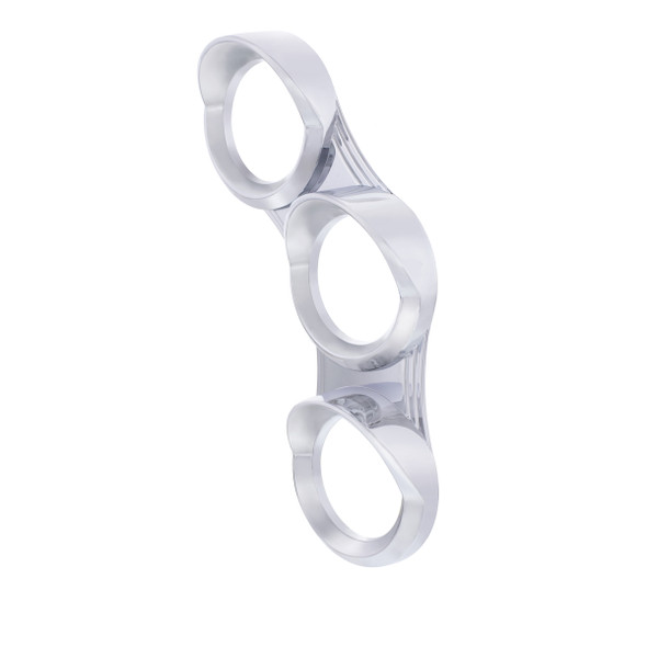 4129-UP CENTER DASH 3 GAUGE CLUSTER BEZEL WITH VISOR FOR 2006+ PETERBILT - RIGHT