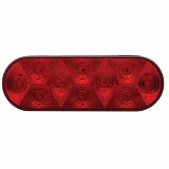 10 LED Oval Light Kit (Stop, Turn & Tail) - Red LED/Red Lens