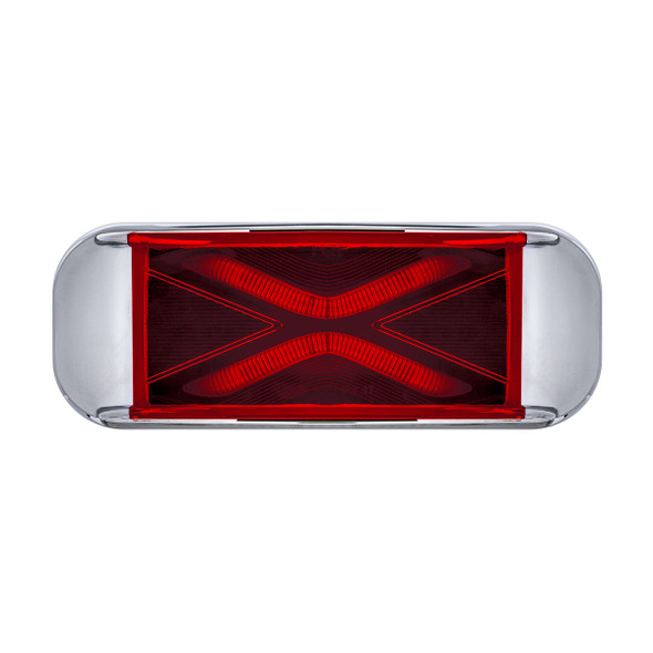 4 LED Saber Rectangular Marker Light With Red Lens