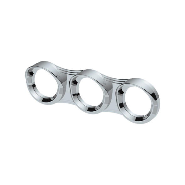 41295-UP 3 GAUGE CLUSTER BEZEL WITH VISOR FOR 2006+ PETERBILT - HORIZONTAL