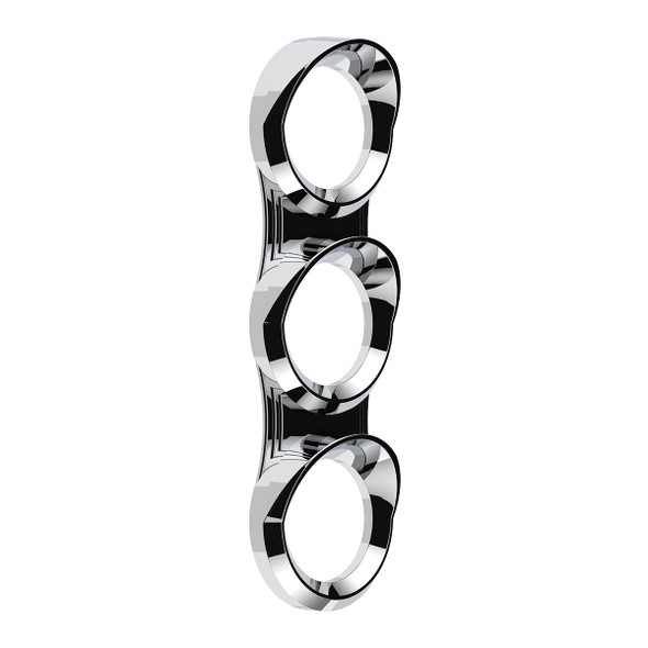 41296-UP 3 GAUGE CLUSTER BEZEL WITH VISOR FOR 2006+ PETERBILT - VERTICAL