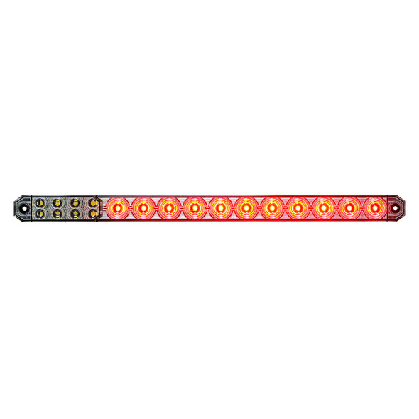 17" 27 LED Low Profile Light Bar (Stop, Turn & Tail) With Back-Up Light - Red & White LED/ Red & Clear Lens