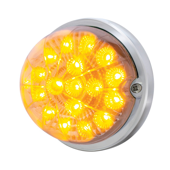 17 LED Dual Function Watermelon Clear Reflector Flush Mount Kit - Amber LED/Clear Lens