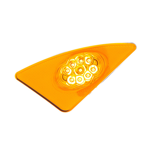 9 LED Competition Series Fender Light For 2007-2017 Kenworth T660 (Driver) -Amber LED/Lens