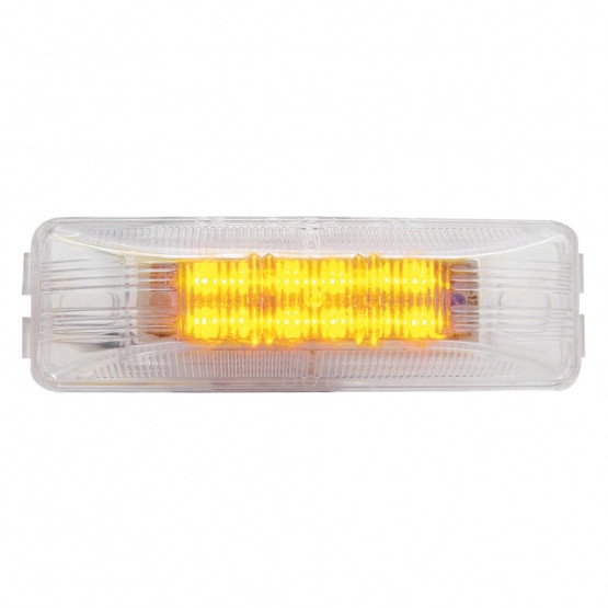 12 LED Rectangular Light (Clearance/Marker) - Amber LED/Clear Lens