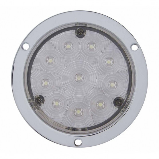 10 LED 4" Flange Mount Back-Up Light -White LED/Clear Lens