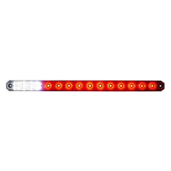 17" 27 LED Low Profile Light Bar (Stop, Turn & Tail) With Back-Up Light - Red & White LED/ Clear Lens