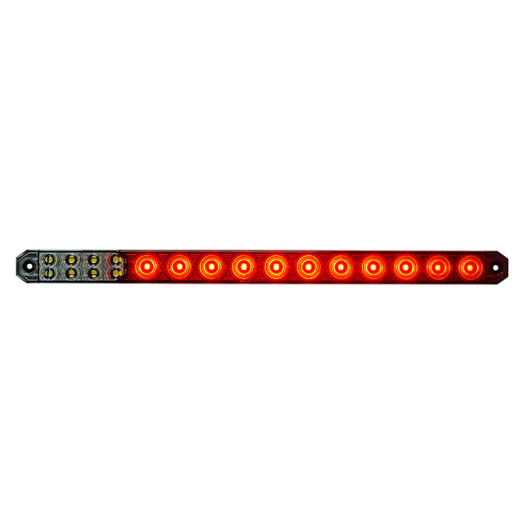 17" 27 LED Low Profile Light Bar (Stop, Turn & Tail) With Back-Up Light - Red & White LED/ Clear Lens