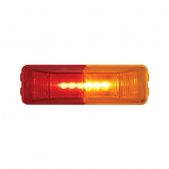 6 LED Rectangular Fender Mount Light (Clearance/Marker) With Amber & Red Lens (Bulk)