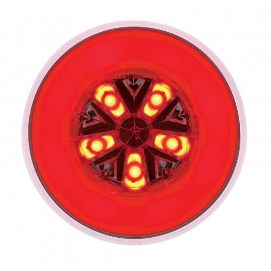 18 LED 4" Round GloLight (Stop, Turn & Tail) - Red LED/Red Lens (Card)