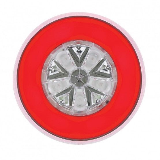 18 LED 4" Round GloLight (Stop, Turn & Tail) - Red LED/Red Lens (Card)