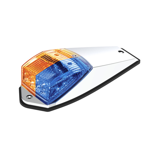 Double Fury 17 LED Light Grakon 5000 Style Square Cab Light - Amber & Blue LED/Clear Lens