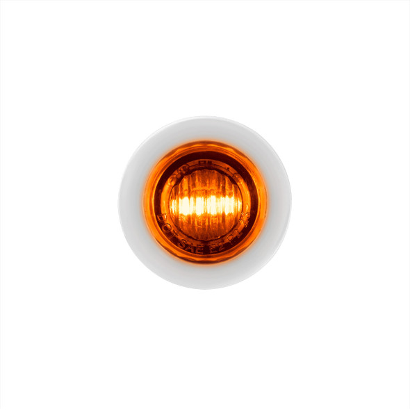 2 LED 3/4" Mini Dual Function Double Fury Light (Clearance/Marker) - Amber & White LED/Clear Lens