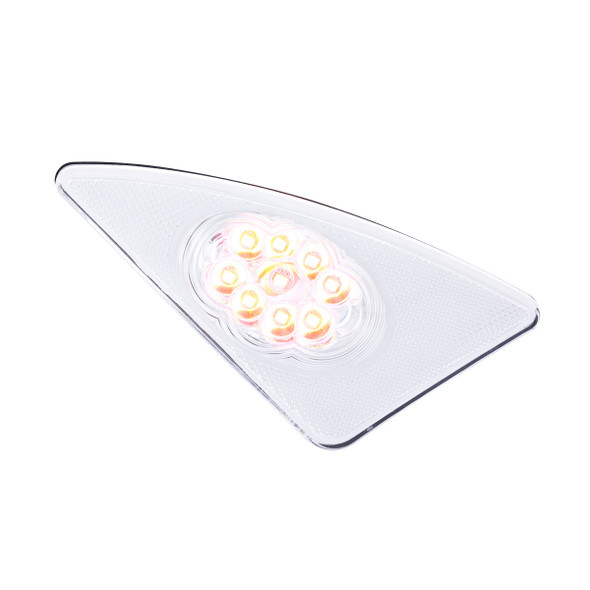 9 LED Competition Series Fender Light For 2007-2017 Kenworth T660 (Passenger) -Amber LED/Clear Lens