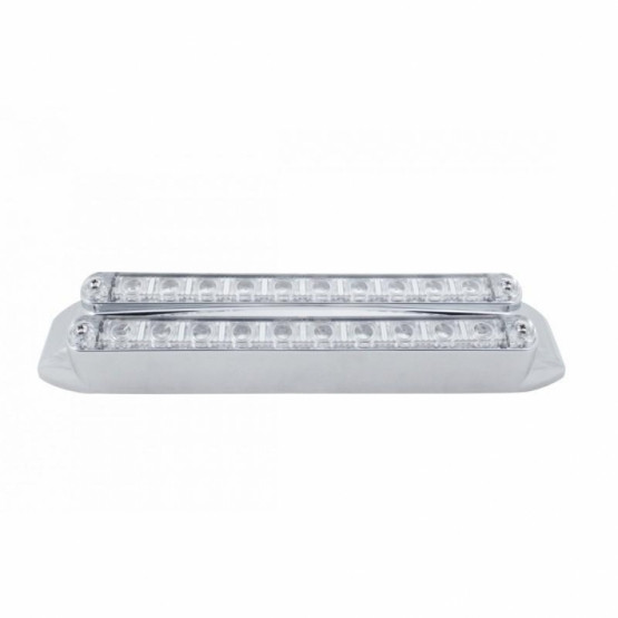 Dual 10 LED 6-1/2" Light Bars (Stop, Turn & Tail) - Red LED/Clear Lens