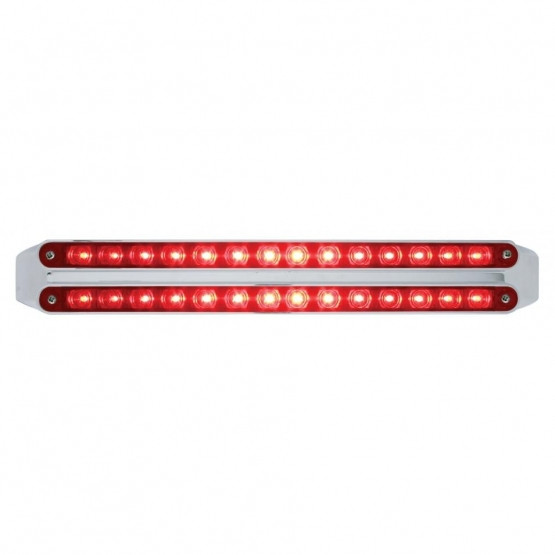 Dual 14 LED 12" Light Bars (Stop, Turn & Tail) - Red LED/Red Lens