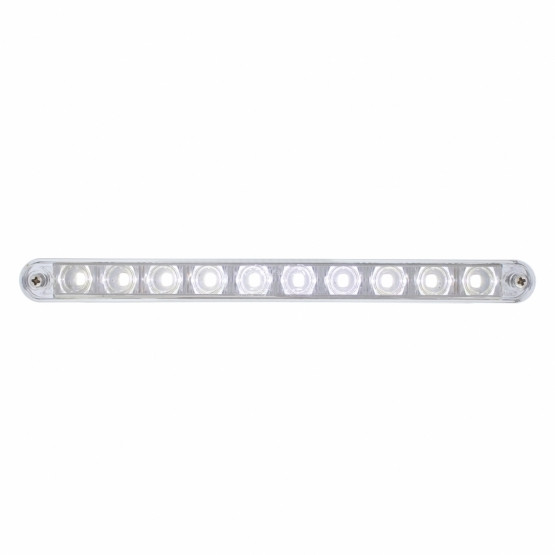 10 LED 9" Auxiliary Light Bar With Bezel - White LED/Clear Lens