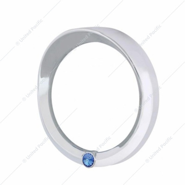 40638-UP SIGNATURE SERIES SPEED/TACHOMETER GAUGE BEZEL WITH VISOR FOR 2006+ PETERBILT -BLUE CRYSTAL