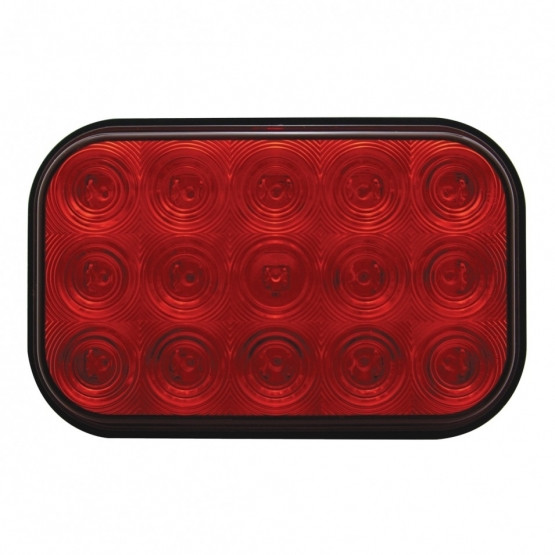 15 LED Rectangular Light (Stop, Turn & Tail) - Red LED/Red Lens