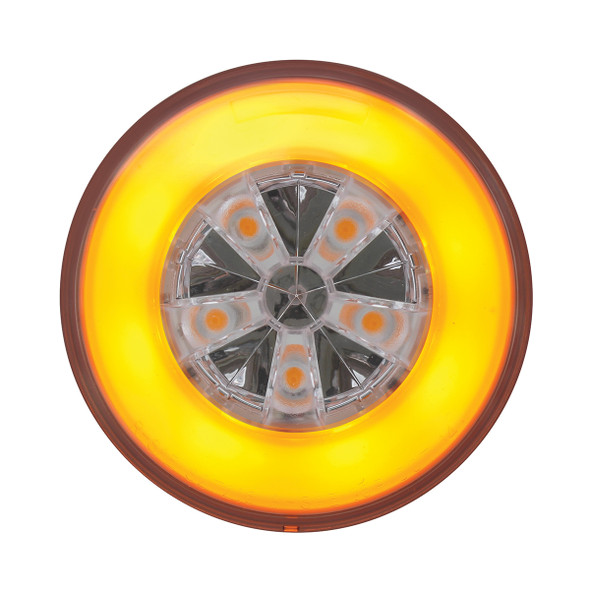 18 LED 4" Round GloLight (Turn Signal) - Amber LED/Amber Lens (Card)