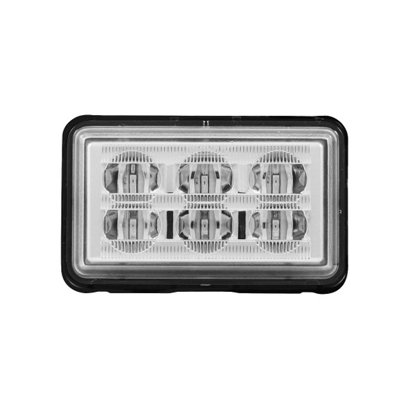 6 High Power LED Rectangular Warning Light With Bracket - Amber LED (Bulk)