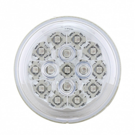 15 LED 2-3/8" Dual Function Signal Light For Harley Motorcycle - Red LED/Clear Lens