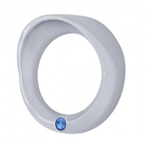 40680-UP SIGNATURE SERIES SMALL GAUGE BEZEL WITH VISOR FOR 2006+ PETERBILT - BLUE CRYSTAL