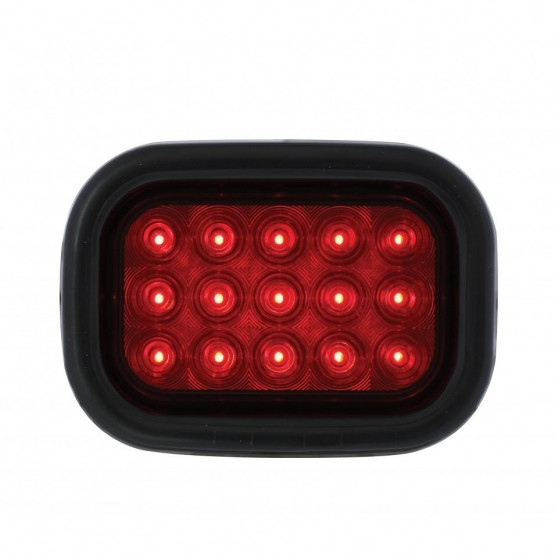 15 LED Rectangular Light Kit (Stop, Turn & Tail) - Red LED/Red Lens