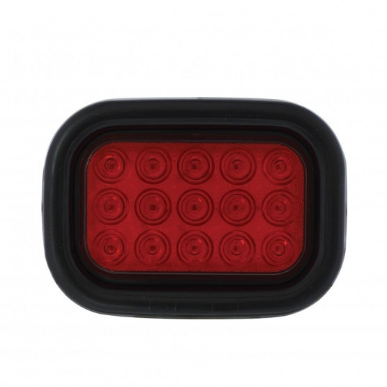 15 LED Rectangular Light Kit (Stop, Turn & Tail) - Red LED/Red Lens