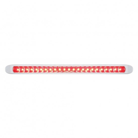 23 LED 17-1/4" Reflector Light Bar With Bezel (Stop, Turn & Tail) - Red LED/Red Lens